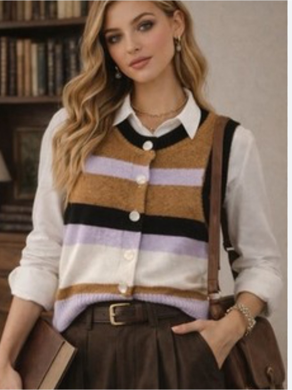 Maeve striped sweater vest